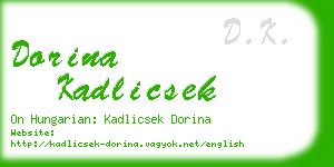 dorina kadlicsek business card